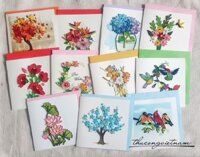 Thiệp quilling Xe đạp chở hoa