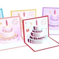 Thiệp sinh nhật in 3D, thiệp bánh, phong bì, thiệp sáng tạo ngày lễ, thiệp trái tim nữ tính, thiệp chúc mừng kỷ niệm ngày cưới