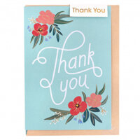 Thiệp thank you mẫu hoa kèm bì thư size 5