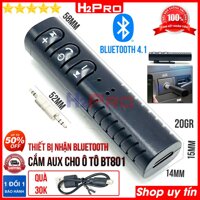 Thiết bị bluetooth cho xe hơi BT801 H2Pro cao cấp cắm jack AUX, thiết bị kết nối bluetooth cho amply-loa-tai nghe-TV-điện thoại tiện dụng (tặng dây sạc 30k)