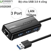 Thiết bị chia cổng USB 3.0 1 ra 3 và LAN RJ45 1Gbps Ugreen 20265