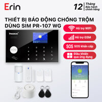 Thiết bị chống trộm dùng sim chuông báo động chống trộm PINGRON PR-107WG - Báo động qua điện thoại và có hỗ trợ wifi, điều khiển trên ứng dụng