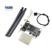 Thiết Bị Chuyển Đổi Thẻ Không Dây NGFF M2 Sang PCI-E Pcie Kèm 2 Ăng Ten AC Cho Intel AX200 9260AC 8265NGW