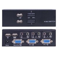 Thiết bị chuyển mạch dùng cho hệ thống hữu tuyến loại 2 cổng - AD-V21L – Desktop – 2 Port VGA KVM Switch