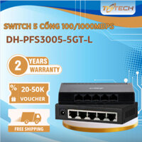 Thiết bị chuyển mạch Switch Để Bàn 5 Cổng 100/1000Mbps DAHUA DH-PFS3005-5GT-L, Vỏ nhựa