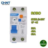 Thiết Bị Điện Energy - CHINT-NXBLE-63Y-6A-10A-16A-32A-63A-10MA-0-01A-RCBO-1P-N-230V- Chống Rò, Chống Giật CHINT RCBO