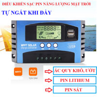 Thiết bị điều khiển sạc năng lượng mặt trời MPPT 30A 60A MỚI sạc bình ắc quy từ tấm pin mặt trời tự ngắt khi đầy