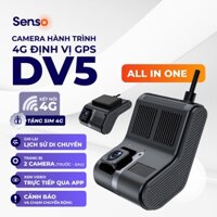 Thiết bị định vị GPS 4G không dây SENSO DV5 - Tích hợp camera hành trình, trang bị 2 camera trước và trong cabin