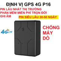 Thiết bị định vị GPS 4G P16 không dây ô tô xe máy, giám sát âm thanh, chính xác cao, phần mềm miễn phí trọn đời 3