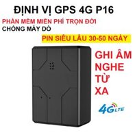 Thiết bị định vị GPS P16 4G không dây ô tô xe máy, ghi âm nghe từ xa, chính xác cao, phần mềm miễn phí trọn đời