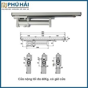 Thiết bị đóng cửa lắp âm EN3 Hafele 931.47.039