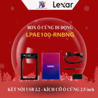 Thiết bị đựng ổ cứng SSD BOX LEXAR_LPAE100-RNBNG vỏ kim loại,tương thích ổ cứng 2.5 inch tối đa 8TB, kết nối USB 3.2