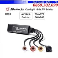 Thiết Bị Ghi Hình Dựng Phim Avermedia C039, Card nội soi diêu âm y tế Video, S-Video Avermedia C039 -Usb sang AV S video