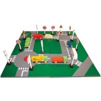 Thiết bị giáo dục Sa Bàn Giao Thông lớn 80 cm, đồ chơi gỗ thông minh cho bé, đồ chơi mầm non an toàn