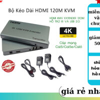 Thiết bị kéo dài HDMI to LAN 120m KVM chất lượng hình ảnh 4K, nối dài cáp Lan Cat5/Cat5e/Cat6, 2 cổng USB