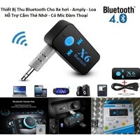 Thiết bị kết nối Bluetooth X6 Cho Xe Hơi-  Loa-  Amply- Hỗ Trợ Chơi Nhạc Trên Thẻ Nhớ- Có Mic Thoại ( Bluetooth 4.0 )