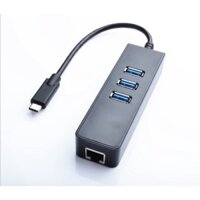THIẾT BỊ KẾT NỐI MẠNG LAN RJ45 1000M TỪ CỔNG USB TYPE C VÀ CHIA RA 3 CỔNG USB 3.0