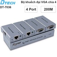 Thiết bị khuếch đại VGA 200 mét và chia VGA 1 ra 4 DTECH DT-7036