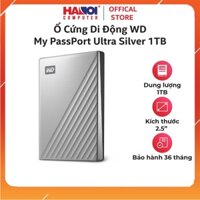 Thiết bị lưu trữ Ổ Cứng Di Động WD My PassPort Ultra Silver 1TB màu bạc 2.5 inch WDBC3C0010BSL-WESN