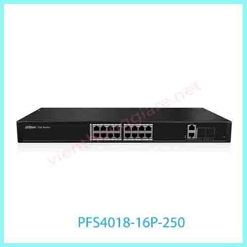 Thiết bị mạng Switch POE Dahua PFS4018-16P-250