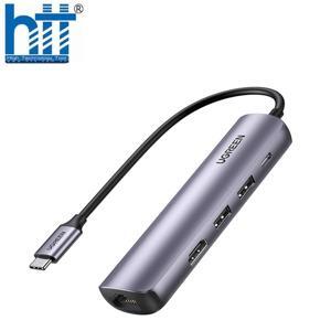Thiết bị mở rộng USB Type-C to HDMI 4k@30Hz/ USB 3.0/ Lan Gigabit/ PD 100W Ugreen 10919