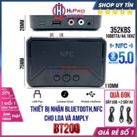 Thiết Bị Nhận Bluetooth Không Dây BT200 NFC Cho Loa Và Amply, Usb-Av-Aux, Thiết Bị Nhận Bluetooth 5.0 BT200 Cao Cấp