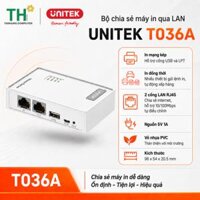 Thiết bị Printer Server in qua mạng Lan và Wifi Unitek T036A (TCP/IP RAW)