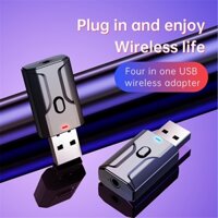 Thiết Bị Thu Phát Âm Thanh Usb Bluetooth 5.0 Không Dây 4 Trong 1 Đa Chức Năng Jack Cắm 3.5mm Cho Loa, Âmly, Tivi, Máy Tính, Laptop, Xe Ô Tô, Kết Nối Điện Thoại Nghe Gọi Rảnh Tay - Hàng chính hãng - Đen