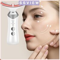 Thiết bị trị liệu bằng ánh sáng đỏ STILLSAVIEW, Máy điêu khắc da mặt giảm bọng mắt chống nhăn, Thiết kế 4 chế độ Máy mát xa mặt 7 trong 1 dễ sử dụng