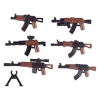 Thiết bị vũ khí lính Liên Xô tương thích MOC mới, súng trường tự động AK hai màu, đồ chơi khối xây dựng hạt nhỏ