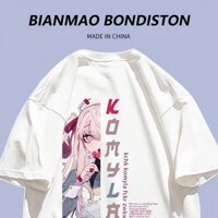 Thiết Kế Ban Đầu Anime Girl In Hình Cotton Nguyên Chất Áo Thun Nữ Rời Top