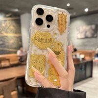 Thiết kế ban đầu Vỏ điện thoại hình chú mèo may mắn hoạt hình vàng Tương thích với iPhone 16 Pro 15 14 Plus 13 12 11 XSMax XR Ốp lưng mềm