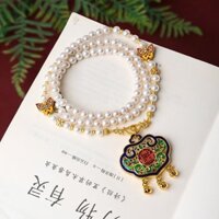 Thiết Kế Ban Đầu Vòng Cổ Ngọc Trai Trắng Ruyi Khóa Mặt Dây Chuyền Luật Cổ Cát Vàng Phụ Kiện Áo Len Dây Chuyền Cô Gái Quà Tặng20250313