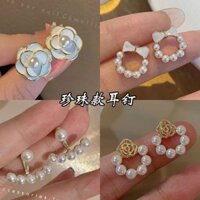 Thiết kế cao cấp thanh lịch, bông tai hoa trà trắng siêu tiên S925 cho phụ nữ, bông tai mới 2025, trang sức cho phụ nữ