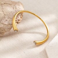 Thiết kế Châu Âu Mỹ Vòng tay phù hợp thông thường Vòng tay hình chữ C mạ vàng 18K Vòng tay ngọc trai kim cương cao cấp không đều Thời trang nhẹ Vòng tay sang trọng Quà tặng ngày lễ