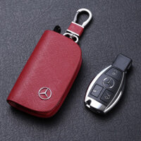✨Thiết kế chống rơi Vỏ chìa khóa xe Mercedes-Benz Unisex c200l Mới E-Class e300S350 Vỏ bảo vệ chìa khóa ô tô bằng da thật cao cấp 25.3.6