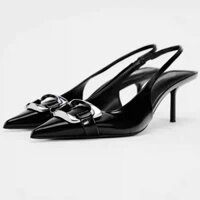 [Thiết kế chống trượt nhẹ] Dép xỏ ngón phong cách mới ZA Giày mũi nhọn cao cấp phong cách mới Phong cách Pháp