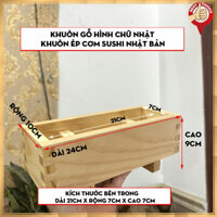 [Thiết kế chuẩn Nhật] Khuôn Ép Sushi Bằng Gỗ Hình Chữ Nhật Cơm Cuộn Dụng Cụ Làm Cho Nhà Bếp Hàng Nhật - Gỗ tự nhiên