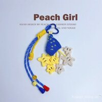 "Thiết kế" Cô gái trẻ Lấp lánh và lấp lánh Móc Móc treo chìa khóa ô tô Sao Móc treo túi đựng điện thoại di động