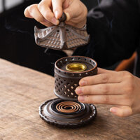 Thiết Kế Đầu Đốt Cung Điện Đèn Lồng Lư Hương Hộ Gia Đình Trong Nhà Lư Hương Gỗ Đàn Hương Đốt Trầm Hương Gốm Sáng Tạo Trà Thiền Hương B