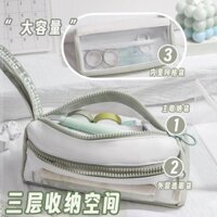 Thiết kế dung lượng lớn Cảm giác Hộp văn phòng phẩm có giá trị cao Hộp đựng bút chì trong suốt nguyên bản dễ thương của Mỹ