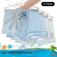 Thiết kế hoạt hình cho trẻ em Quần lót nam cao cấp Quần lót Boxer Cotton chất lượng cao 4 chiếc
