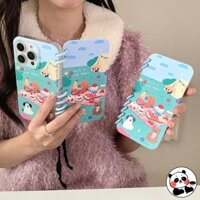 Thiết kế máy tính xách tay Vỏ điện thoại lật cho iPhone 16 Pro Max 15 14 13 12 Pro Max Ốp lưng hoạt hình dễ thương JellyCat Vỏ điện thoại mềm trong suốt có giá đỡ thẻ