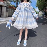 Thiết kế nguyên bản Đầm Lolita xi tình yêu cổ tàu hải quân dài tay OP