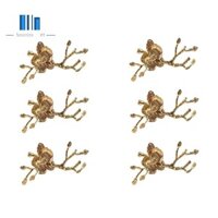 Thiết Kế Nhánh Khăn Ăn Giá Đỡ Khăn Ăn Vòng Khăn Tây Vòng Khăn Khách Sạn Trang Trí Bàn Bộ 6-Gold