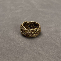 Thiết kế niche Pháp AB thời trang đa năng cá tính nhẫn bện lúa mì retro nhẫn vintage sang trọng nhẹ