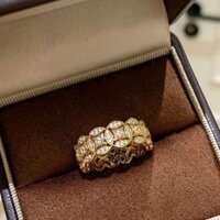 Thiết Kế Phong Cách Cung Điện 2025 Xiaohongshu Tiền Thêm Vàng Đồng Xu Nhẫn Đầy Kim Cương Tiền Đồng May Mắn Đồng Xu Cao Cấp Chỉ Số Nhẫn20250316