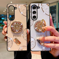 Thiết Kế Sáng Tạo Vỏ Cặp Đôi Cho Samsung Galaxy Z Fold6 Z Fold5 Fold4 Fold3 Chống Bụi Cổ Điển Z Fold 6 5 4 3 Có Giá Đỡ Nhẫn Vỏ Điện Thoại