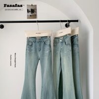 Thiết kế Skinny Jeans Nữ cạp cao Slim Flare Quần Slim Straight Retro Jeans