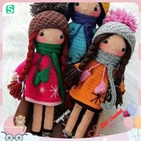 [THIẾT KẾ THEO YÊU CÀU] Búp bê bằng len handmade, đồ chơi và quà tặng cho bé gái độc đáo, an toàn, 100% len milk cotton